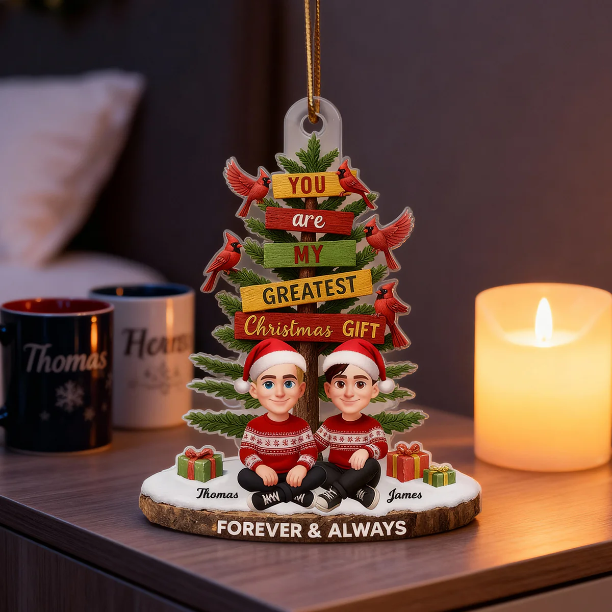 You Are My Greatest Christmas Gift - Personalized Acrylic Orament - Christmas Gift for Couple - Image 6