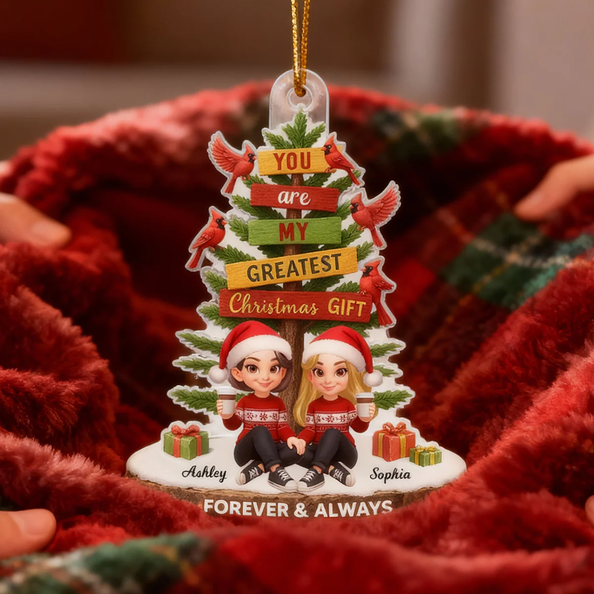 You Are My Greatest Christmas Gift - Personalized Acrylic Orament - Christmas Gift for Couple - Image 7