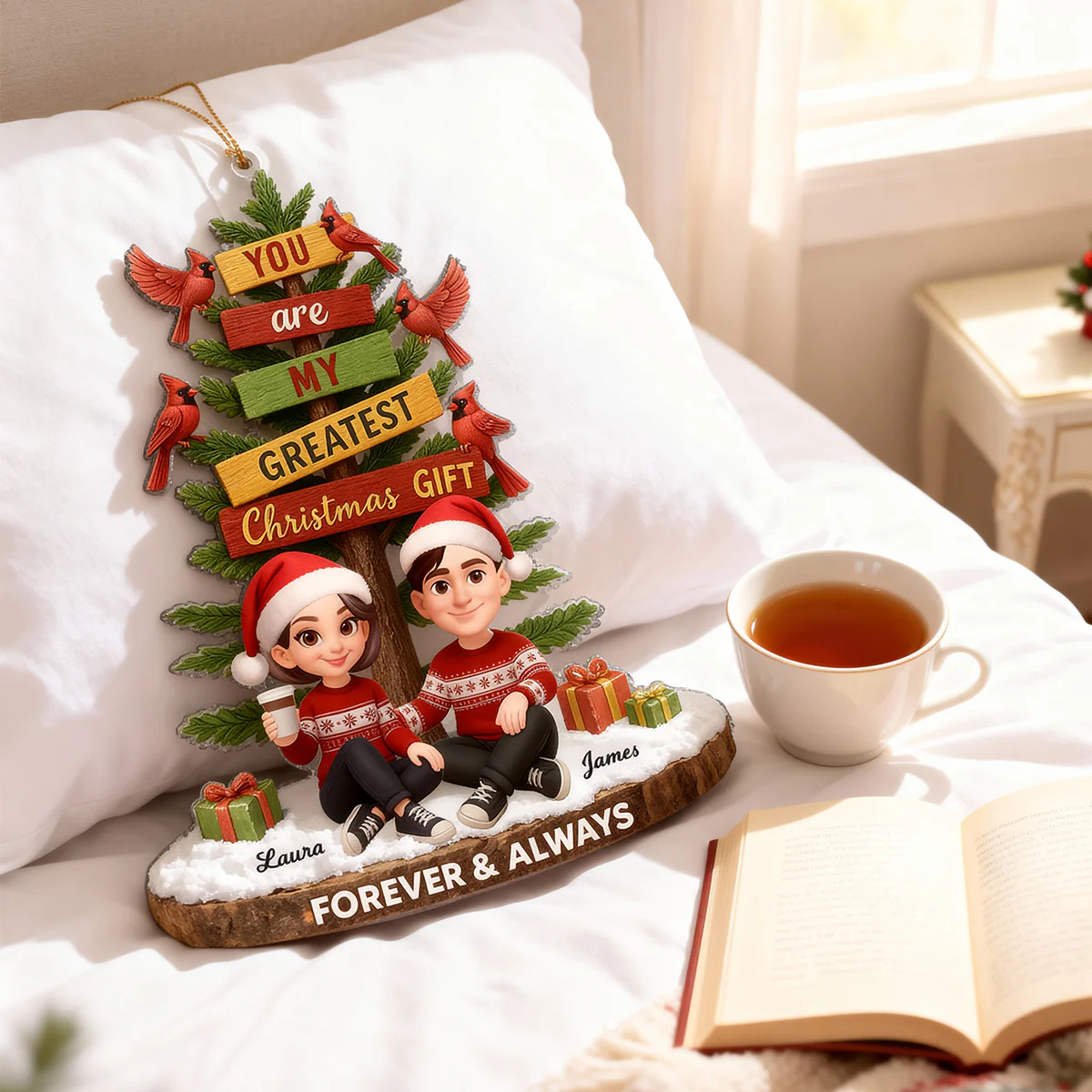 You Are My Greatest Christmas Gift - Personalized Acrylic Orament - Christmas Gift for Couple - Image 8