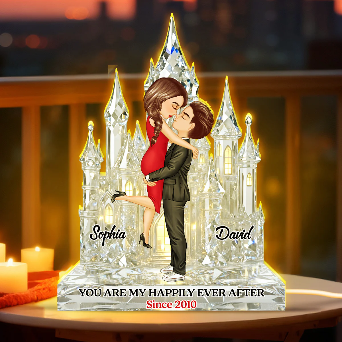 You Are My Happily Ever After Crystal Effect - Personalized Light Box - Gift for Couple, for Her, for Him - Image 2
