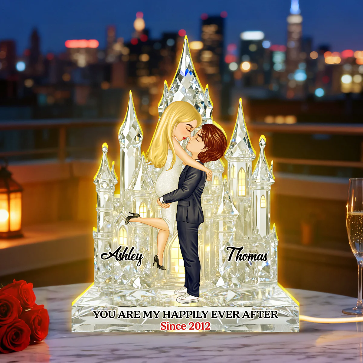 You Are My Happily Ever After Crystal Effect - Personalized Light Box - Gift for Couple, for Her, for Him - Image 5