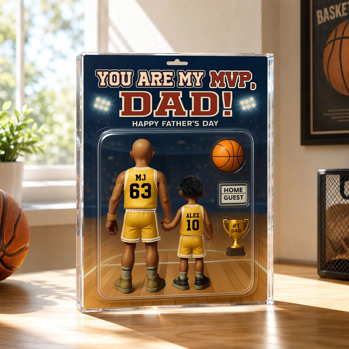 You Are My MVP Dad, Basketball Custom Figure - Personalized Acrylic Block Plaque - Gift For Dad, Husband, Grandpa - Image 3