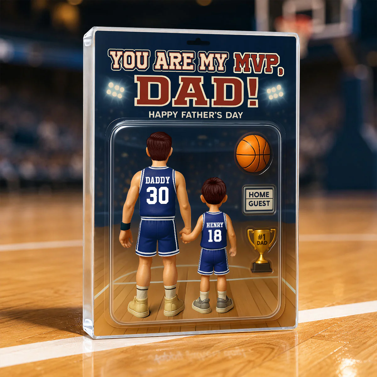 You Are My MVP Dad, Basketball Custom Figure - Personalized Acrylic Block Plaque - Gift For Dad, Husband, Grandpa - Image 4