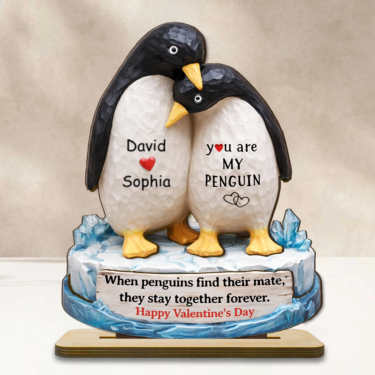 You Are My Penguin - Personalized 2-Layered Wooden Plaque - Sentimental Wedding Anniversary Gift, Gift for Him, for Her - Image 11