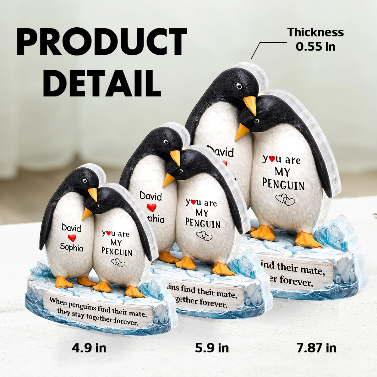 You Are My Penguin - Personalized Acrylic Block Plaque - Sentimental Wedding Anniversary Gift, Gift for Him, for Her - Image 10