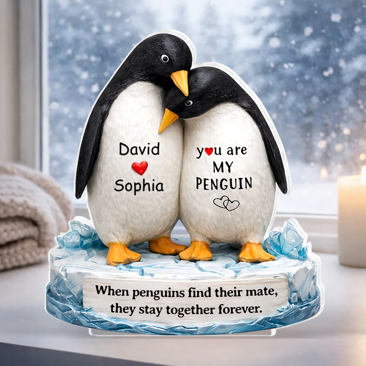 You Are My Penguin - Personalized Acrylic Block Plaque - Sentimental Wedding Anniversary Gift, Gift for Him, for Her - Image 11