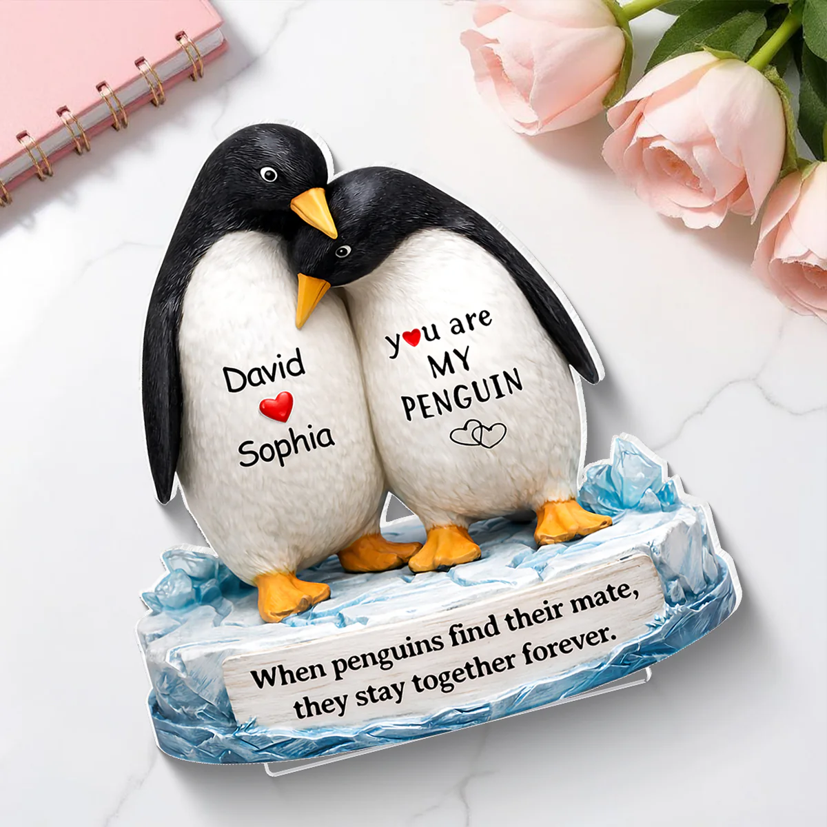 You Are My Penguin - Personalized Acrylic Block Plaque - Sentimental Wedding Anniversary Gift, Gift for Him, for Her - Image 4