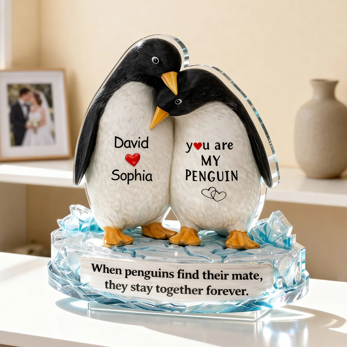 You Are My Penguin - Personalized Acrylic Block Plaque - Sentimental Wedding Anniversary Gift, Gift for Him, for Her - Image 5