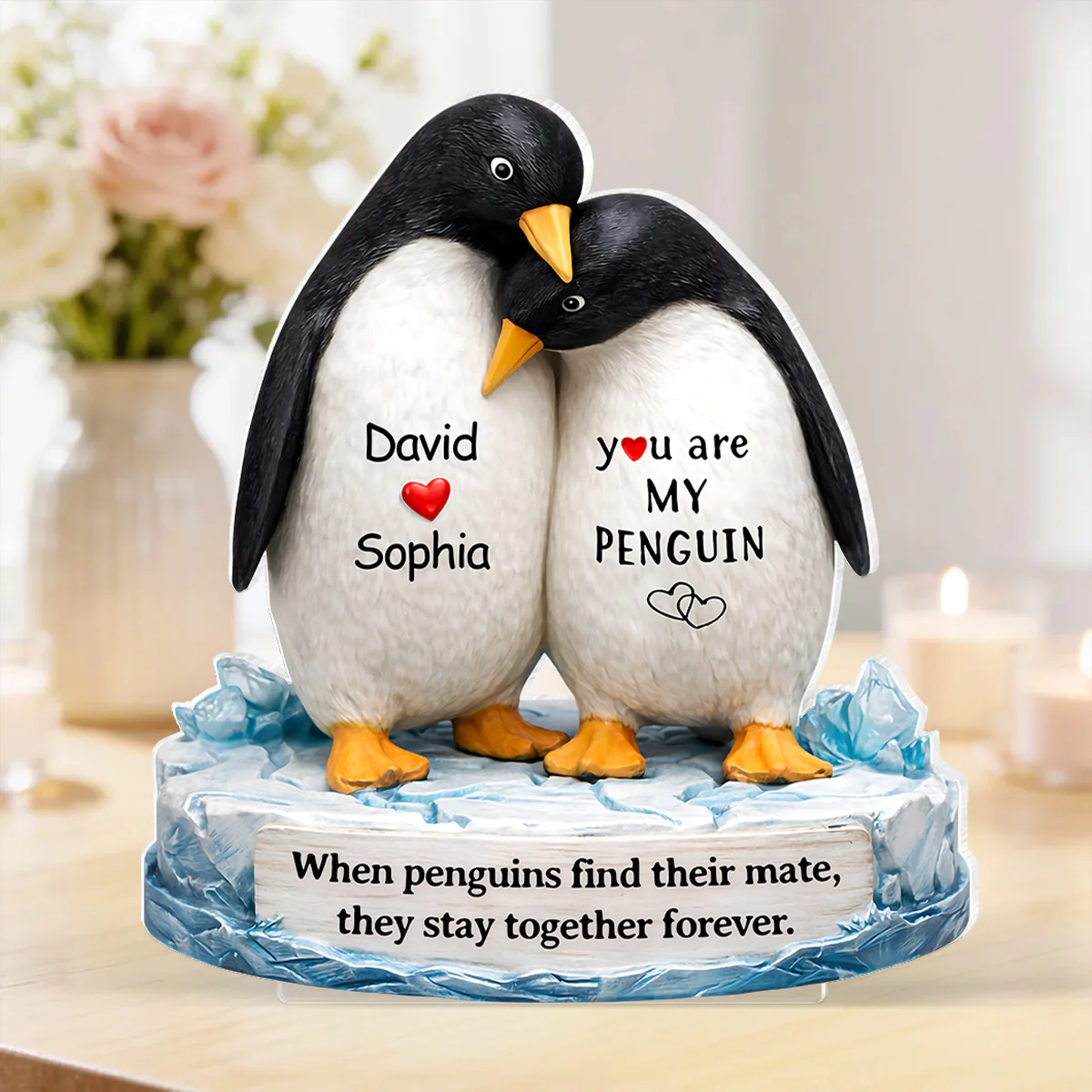 You Are My Penguin - Personalized Acrylic Block Plaque - Sentimental Wedding Anniversary Gift, Gift for Him, for Her - Image 6