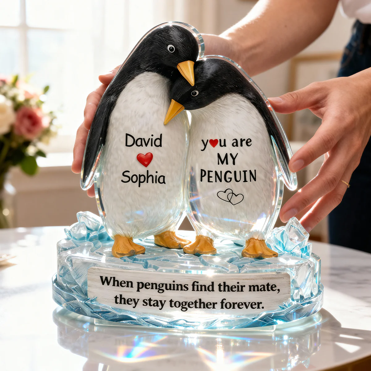 You Are My Penguin - Personalized Acrylic Block Plaque - Sentimental Wedding Anniversary Gift, Gift for Him, for Her - Image 7