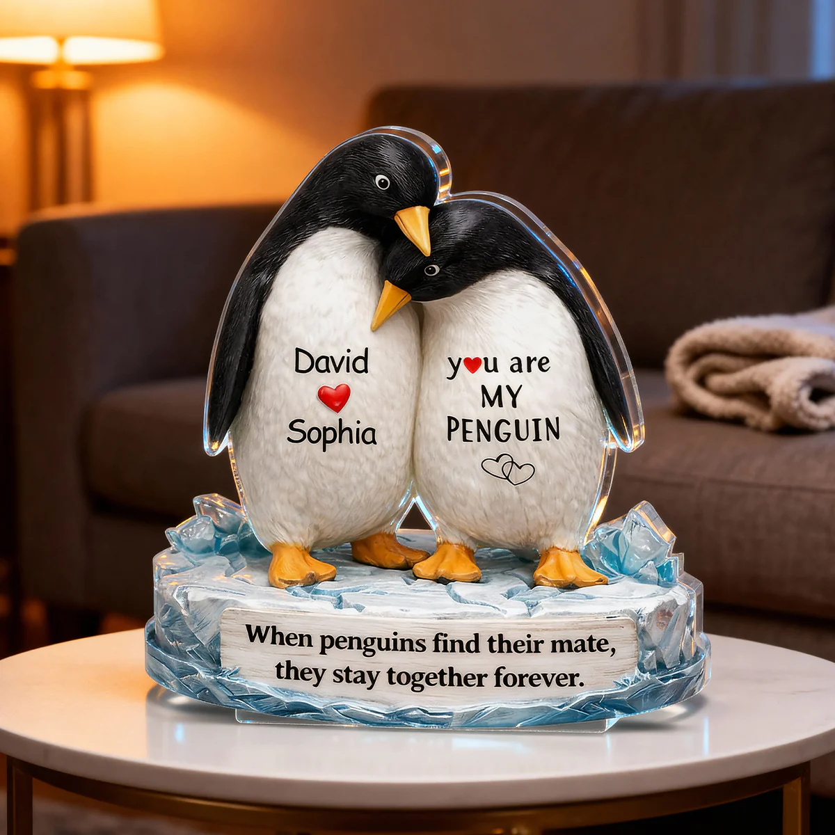 You Are My Penguin - Personalized Acrylic Block Plaque - Sentimental Wedding Anniversary Gift, Gift for Him, for Her - Image 8