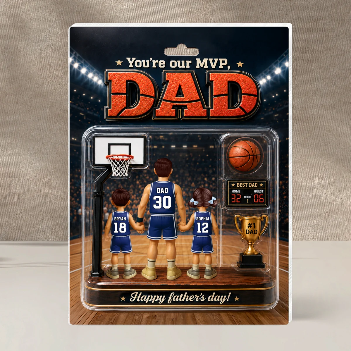 You Are Our MVP Basketball Dad, Custom Action Figure - Personalized Acrylic Block Plaque - Gift for Dad, Husband - Image 10