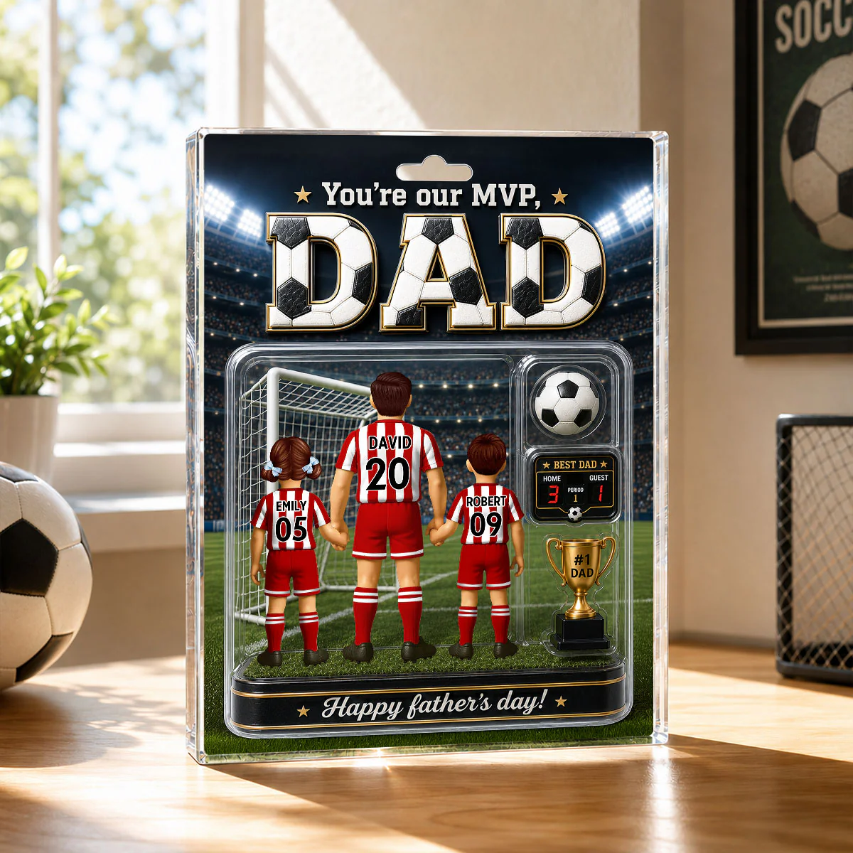 You Are Our MVP Soccer Dad, Custom Action Figure - Personalized Acrylic Block Plaque - Gift for Dad, Husband - Image 3