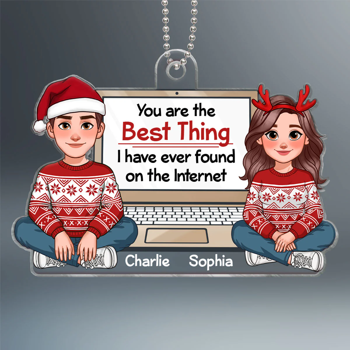 You Are The Best Thing Pretty Couple Personalized Acrylic Ornament - Image 2