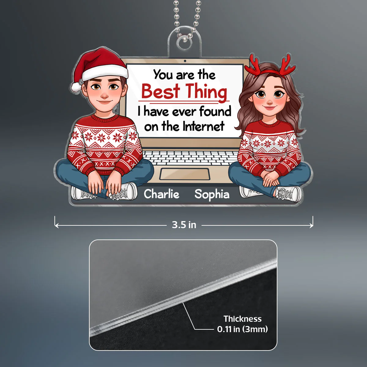 You Are The Best Thing Pretty Couple Personalized Acrylic Ornament - Image 4
