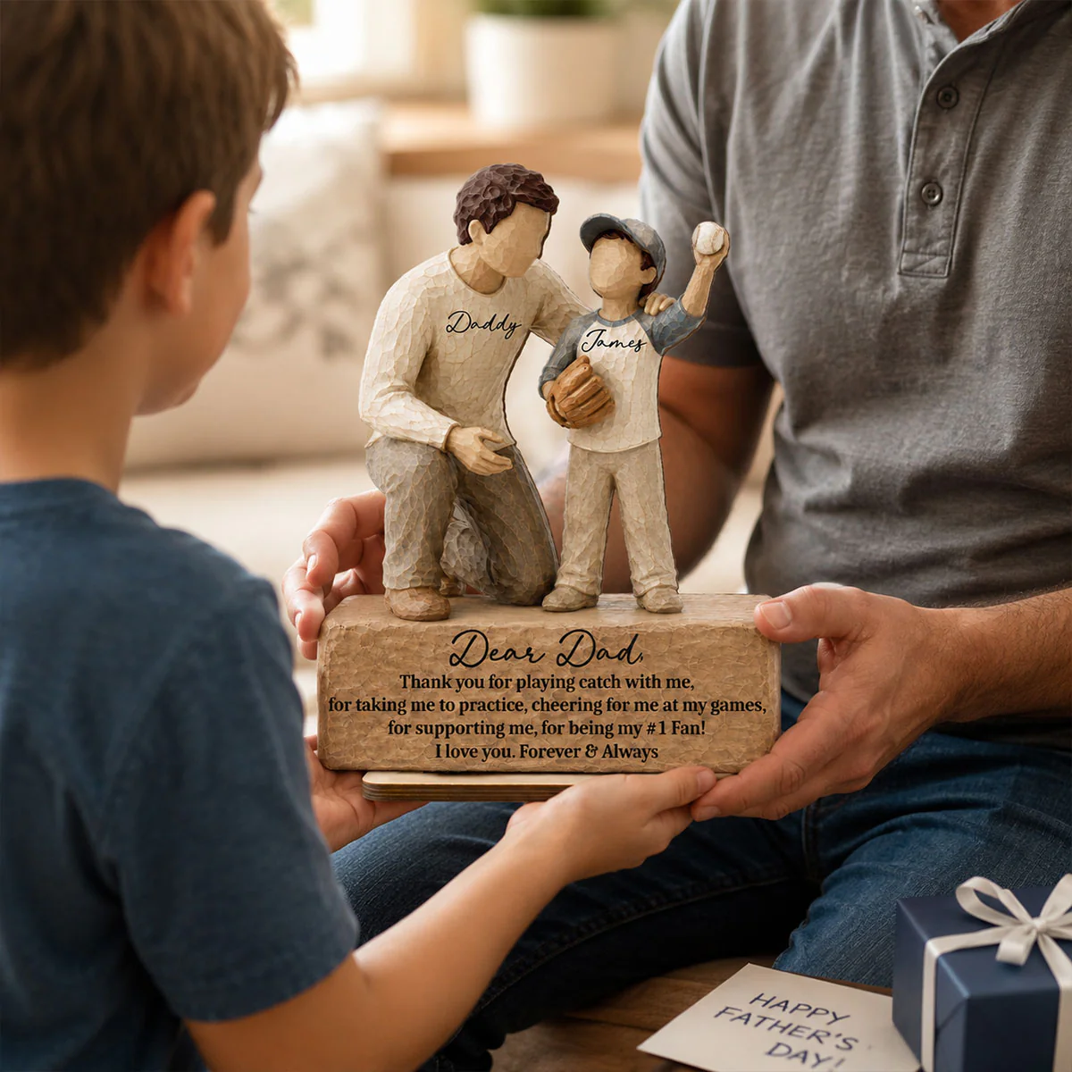 You Are The Greatest Father & Son 2D Flat Printed - Personalized 2-Layered Wooden Plaque - Sentimental Gift For Dad From Son - Image 3