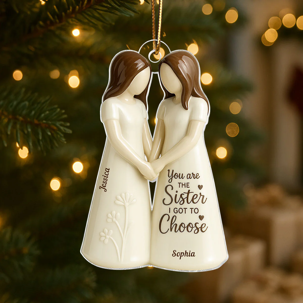 You Are The Sister I Got To Choose 3D Effect Personalized Flat Acrylic Ornament, Birthday Gift Friendship Gift for Besties, Best Friends - Image 3