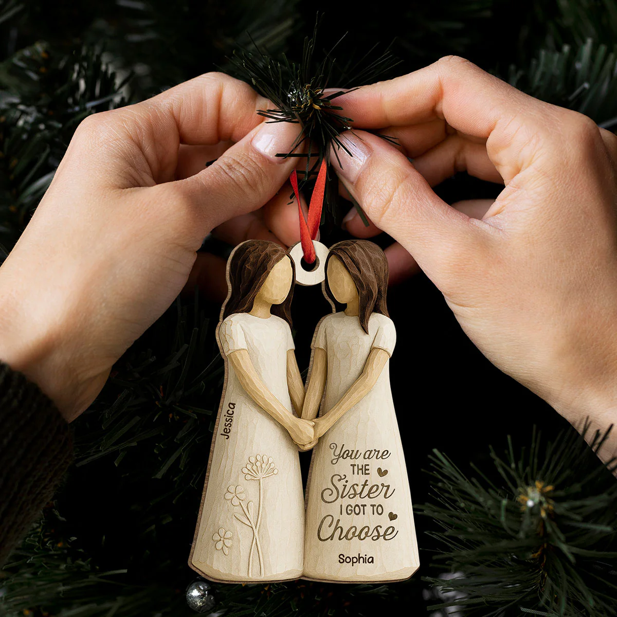 You Are The Sister I Got To Choose Personalized Wooden Ornament, Birthday Gift Friendship Gift for Besties, Best Friends - Image 11