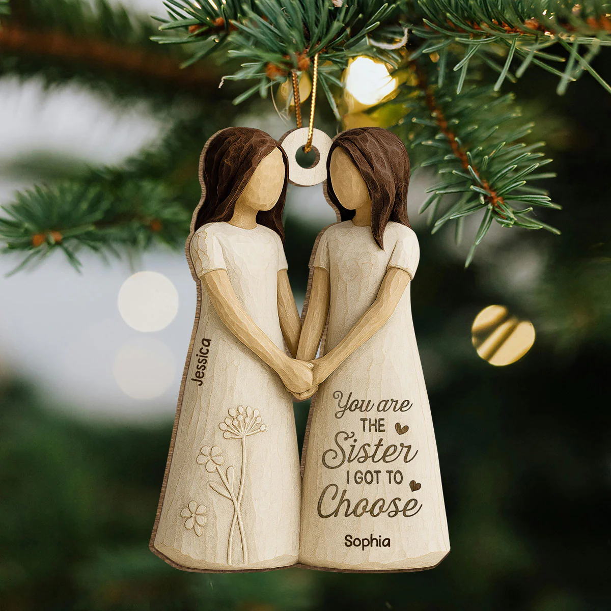 You Are The Sister I Got To Choose Personalized Wooden Ornament, Birthday Gift Friendship Gift for Besties, Best Friends - Image 2