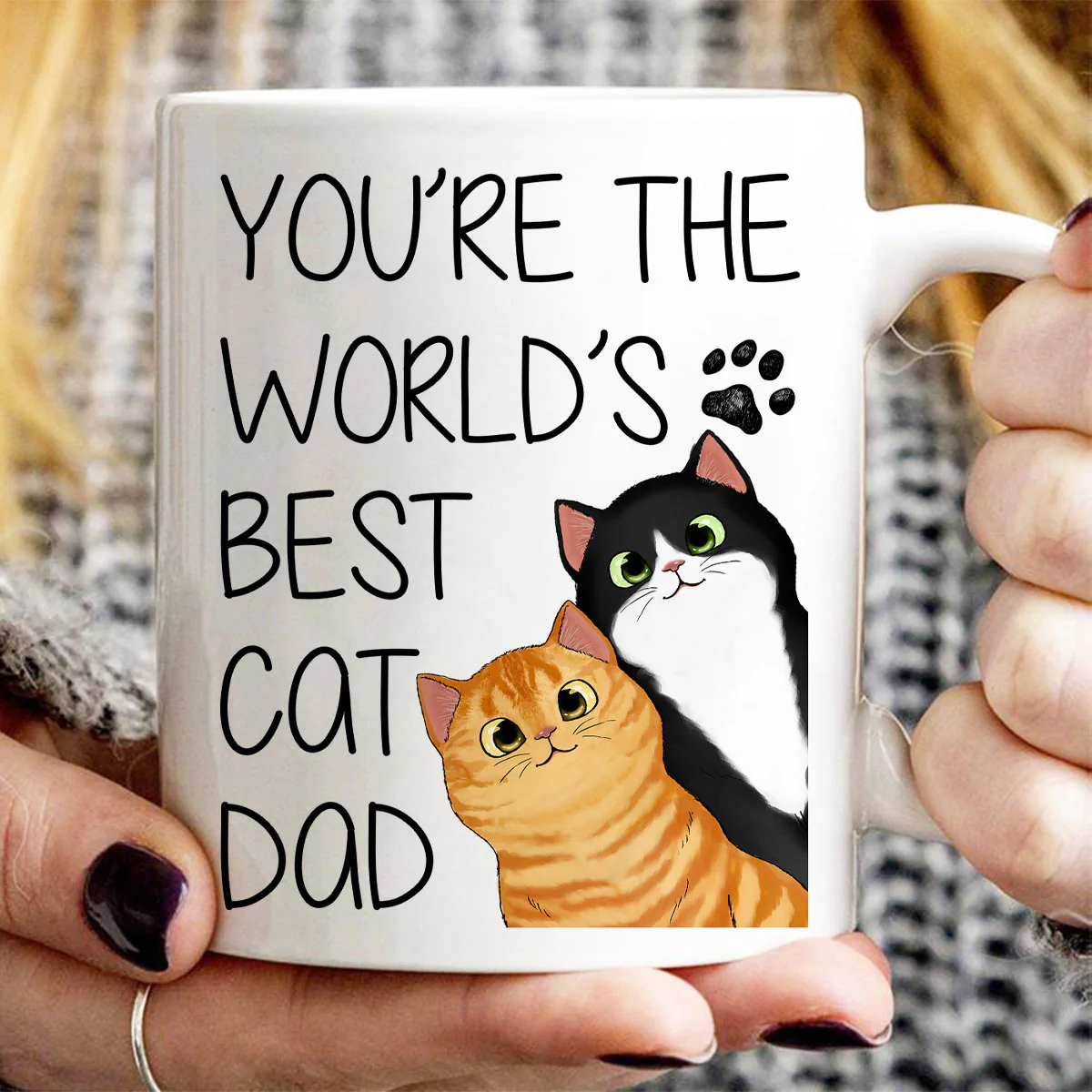 You Are The World‘s Best Cat Dad Personalized Mug - Image 3