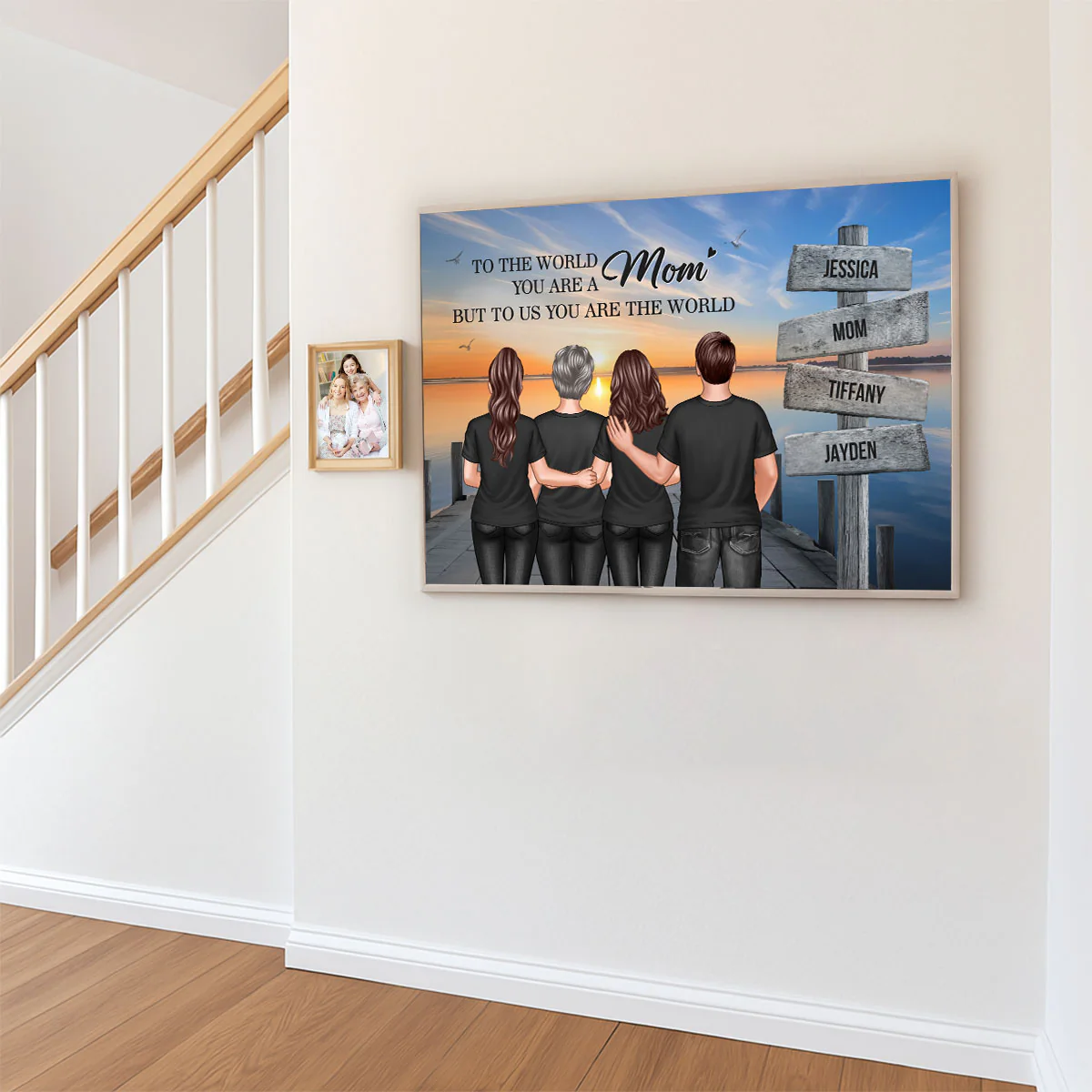 You Are The World Woman & Kids Sign Post Personalized Poster, Heartfelt Gift For Mom - Image 10