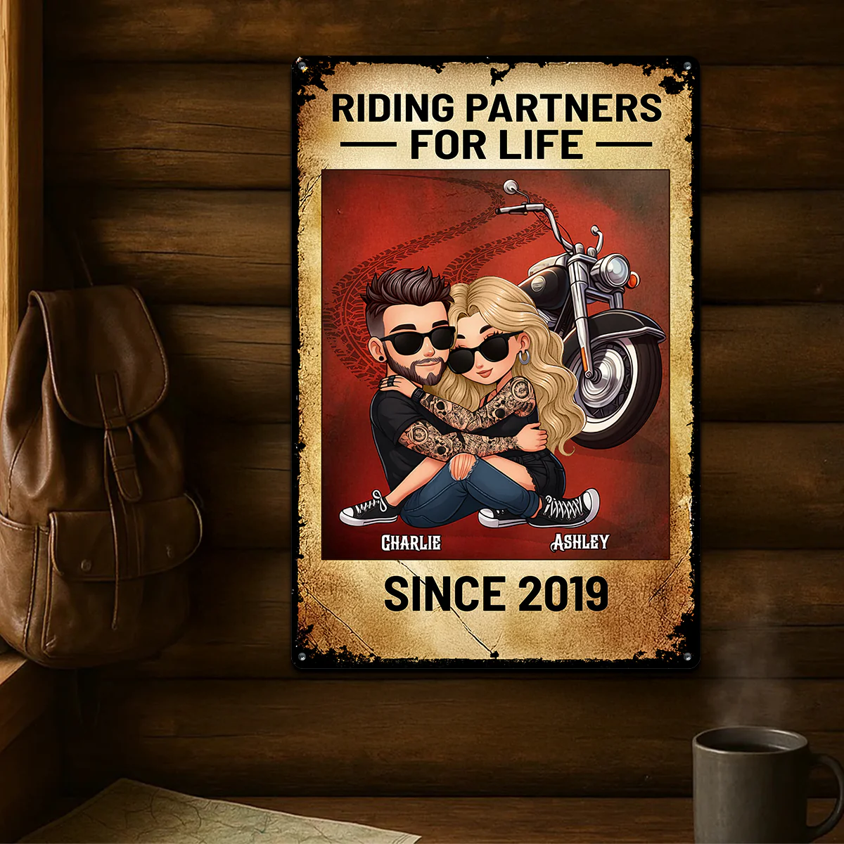 You Don't Stop Riding When You Get Old Biker Couple Personalized Metal Sign, Gifts For Riders - Image 4