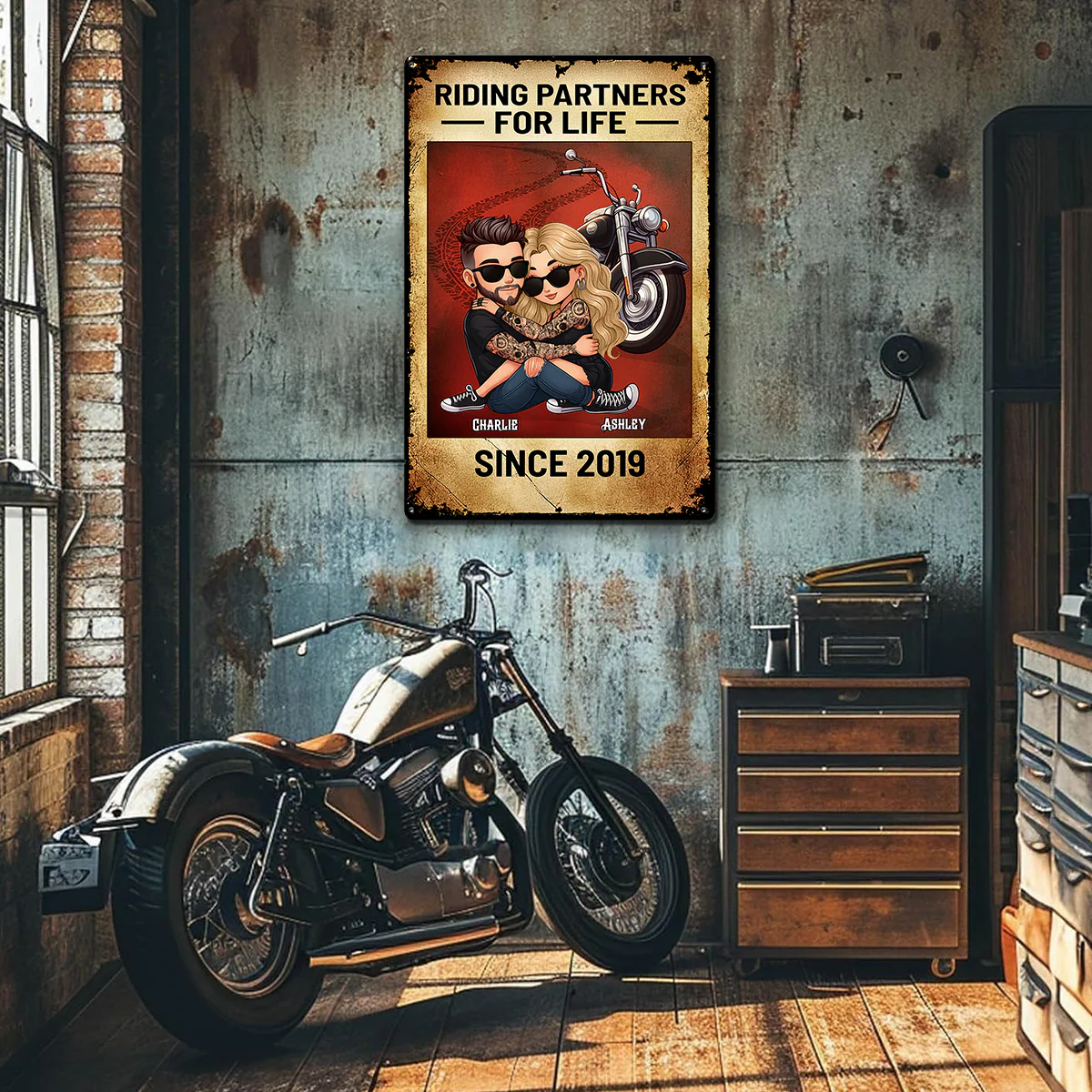 You Don't Stop Riding When You Get Old Biker Couple Personalized Metal Sign, Gifts For Riders - Image 8