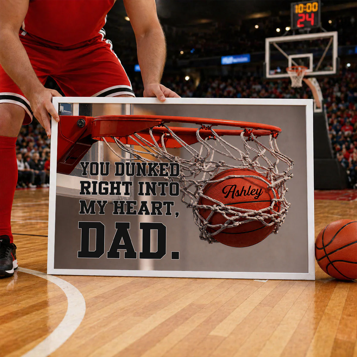 You Dunked Right into Our Hearts Basketball Dad - Personalized Poster - Father's Day Gift for Dad, Husband - Image 2
