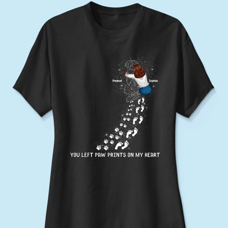 You Left Paw Prints On My Heart Dog Memorial Keepsake Personalized Shirt - Image 10