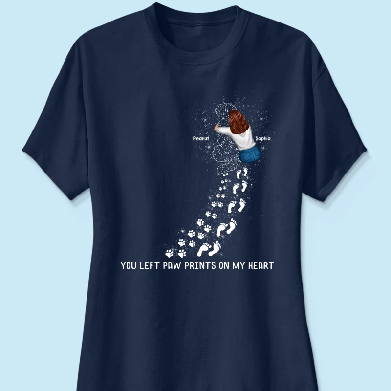 You Left Paw Prints On My Heart Dog Memorial Keepsake Personalized Shirt - Image 11
