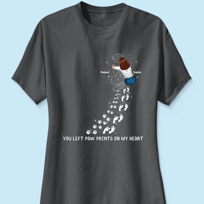 You Left Paw Prints On My Heart Dog Memorial Keepsake Personalized Shirt - Image 12