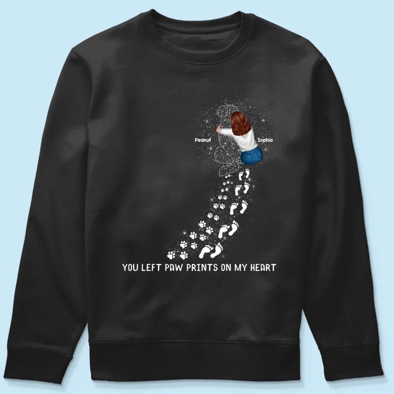 You Left Paw Prints On My Heart Dog Memorial Keepsake Personalized Shirt - Image 16