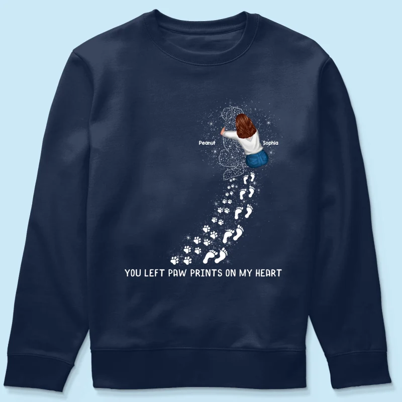 You Left Paw Prints On My Heart Dog Memorial Keepsake Personalized Shirt - Image 17