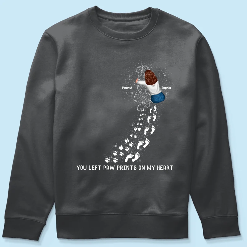 You Left Paw Prints On My Heart Dog Memorial Keepsake Personalized Shirt - Image 18