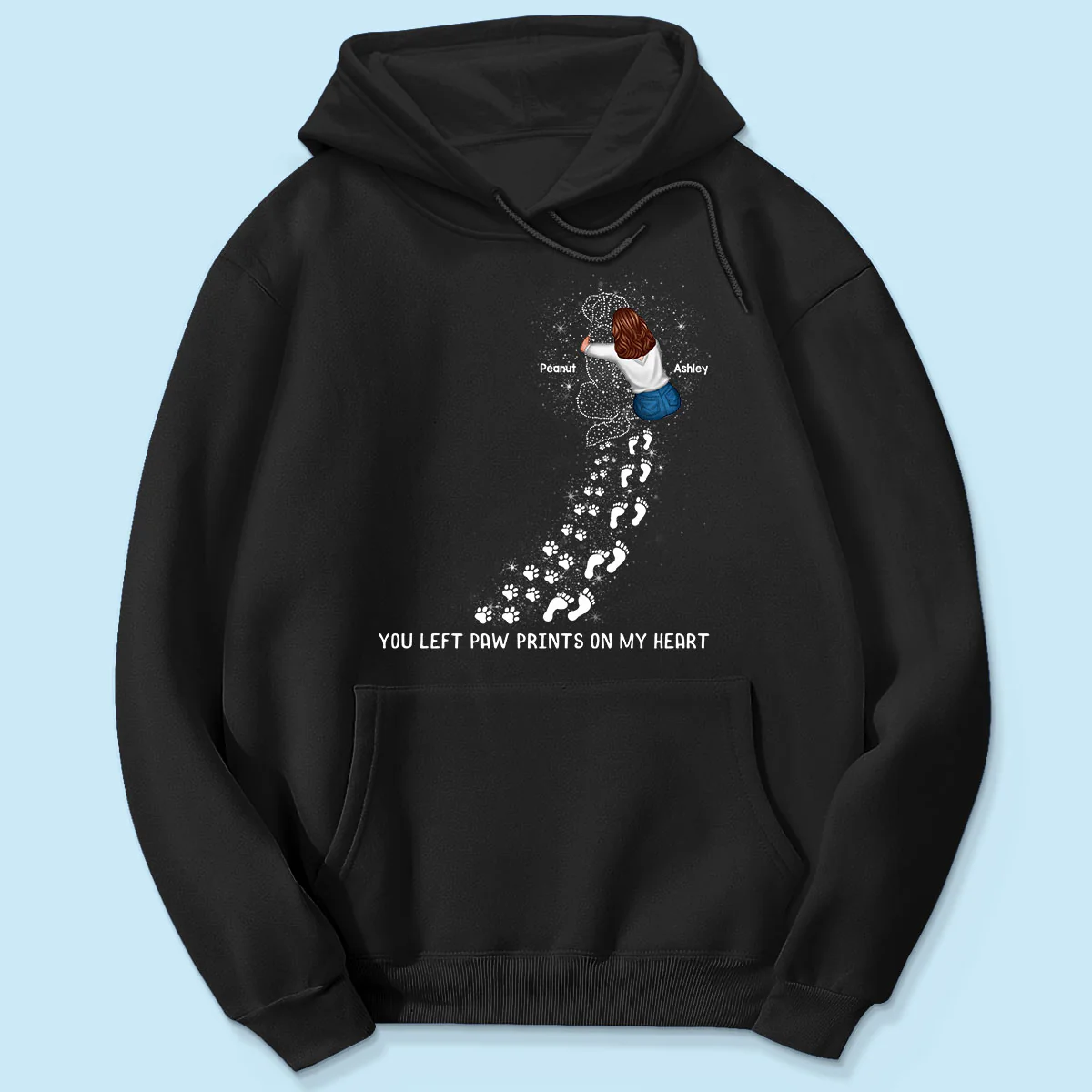 You Left Paw Prints On My Heart Dog Memorial Keepsake Personalized Shirt - Image 6