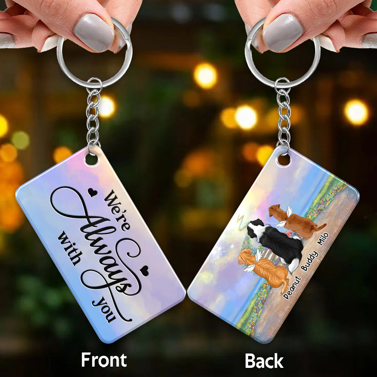 You Left Paw Prints On My Heart Pet Dog Cat Memorial Remembrance Keepsake Personalized Acrylic Keychain - Image 3