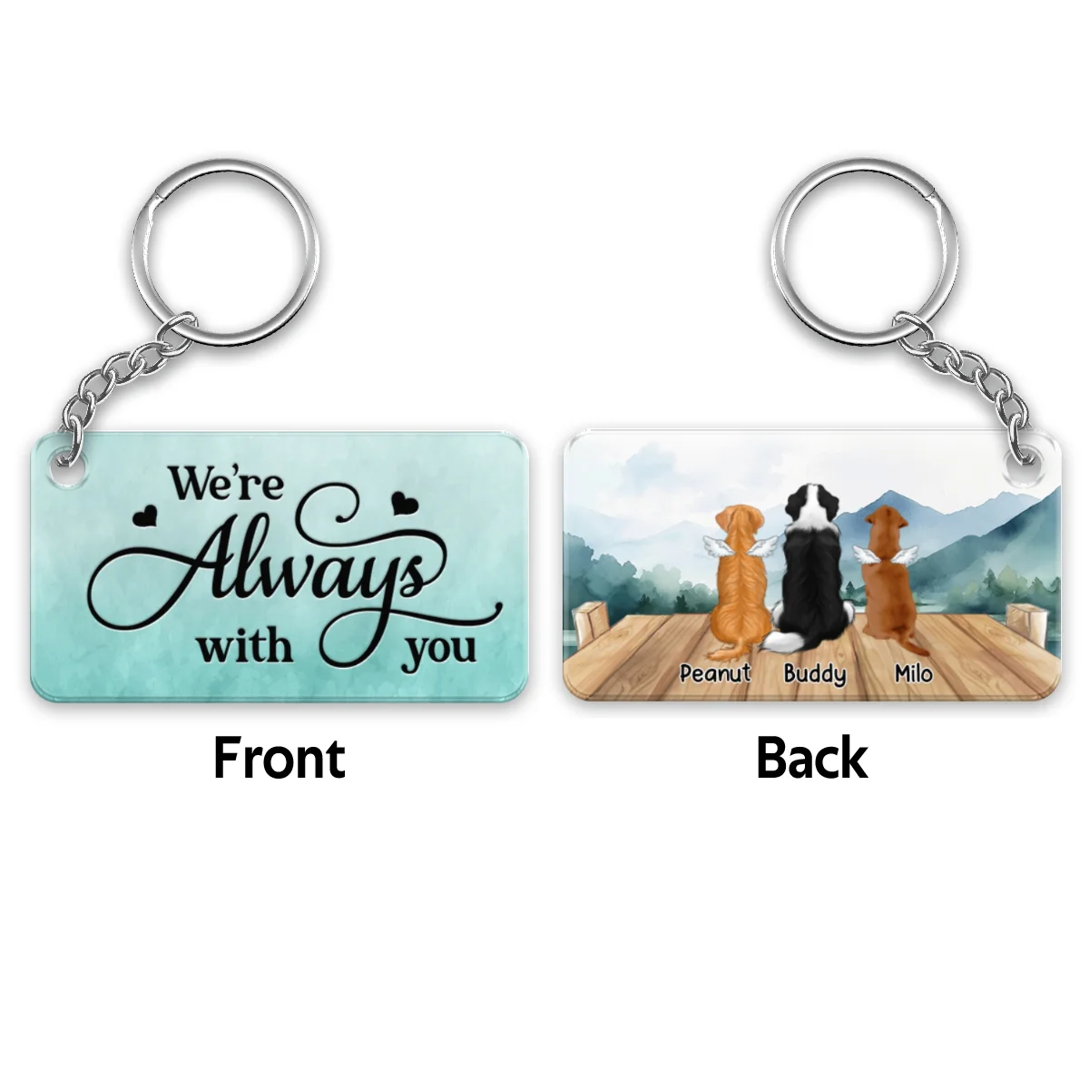 You Left Paw Prints On My Heart Pet Dog Cat Memorial Remembrance Keepsake Personalized Acrylic Keychain - Image 4
