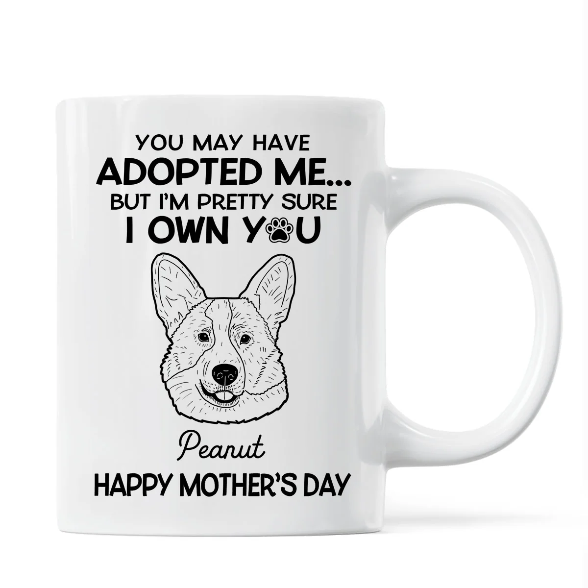 You May Adopted Me I Own You Gift, Father‘s Day Gift For Dog Lovers Personalized Mug