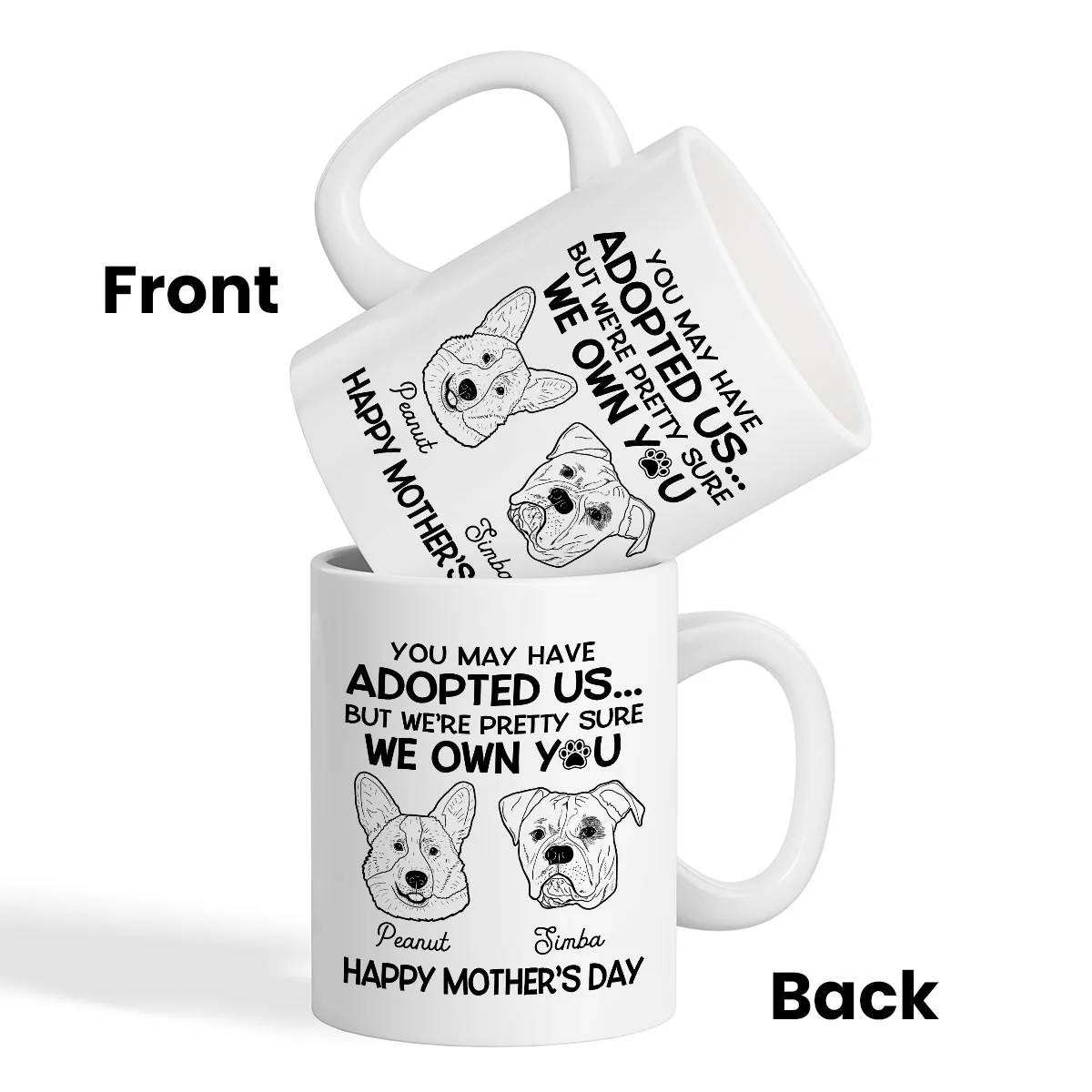 You May Adopted Me I Own You Gift, Father‘s Day Gift For Dog Lovers Personalized Mug - Image 3
