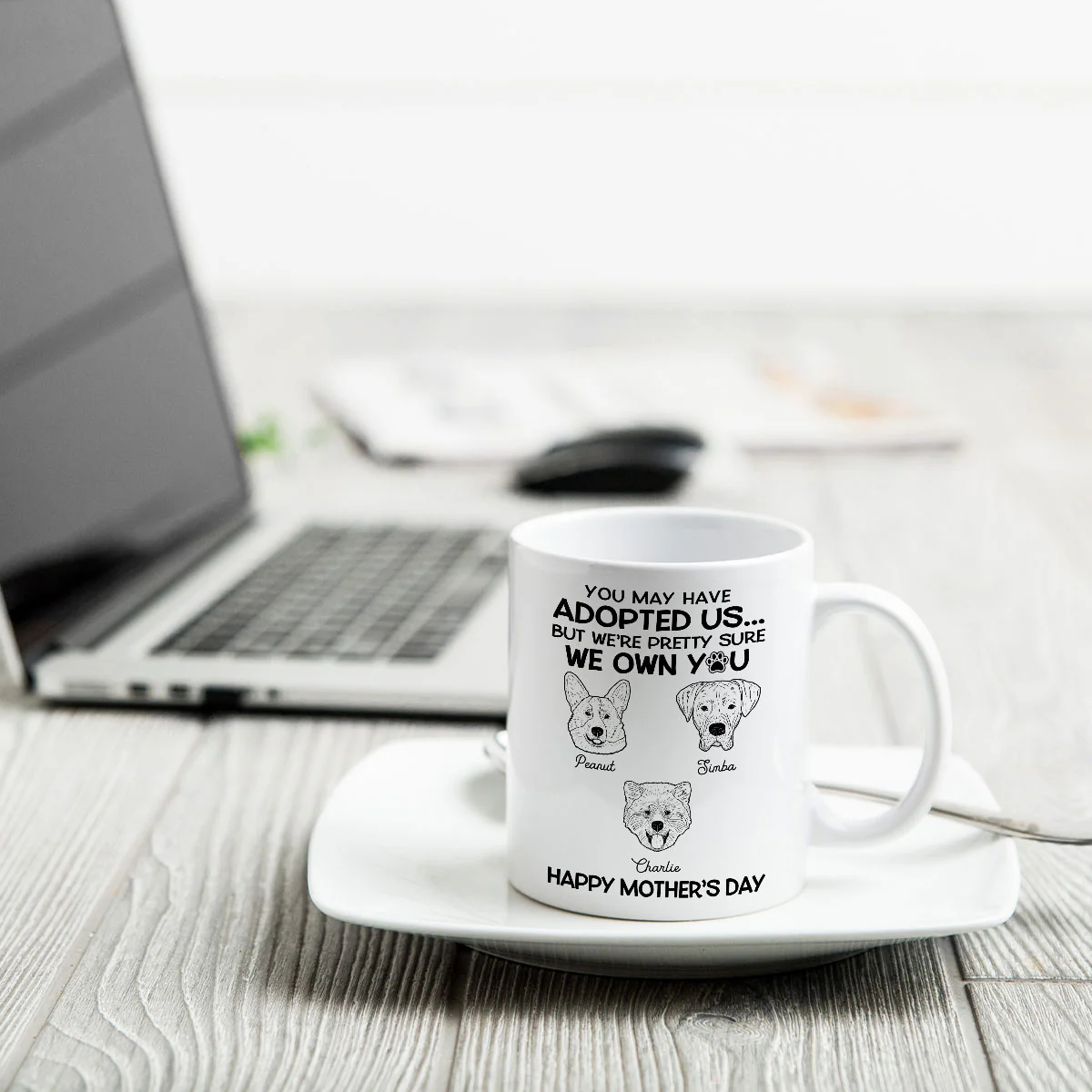 You May Adopted Me I Own You Gift, Father‘s Day Gift For Dog Lovers Personalized Mug - Image 4