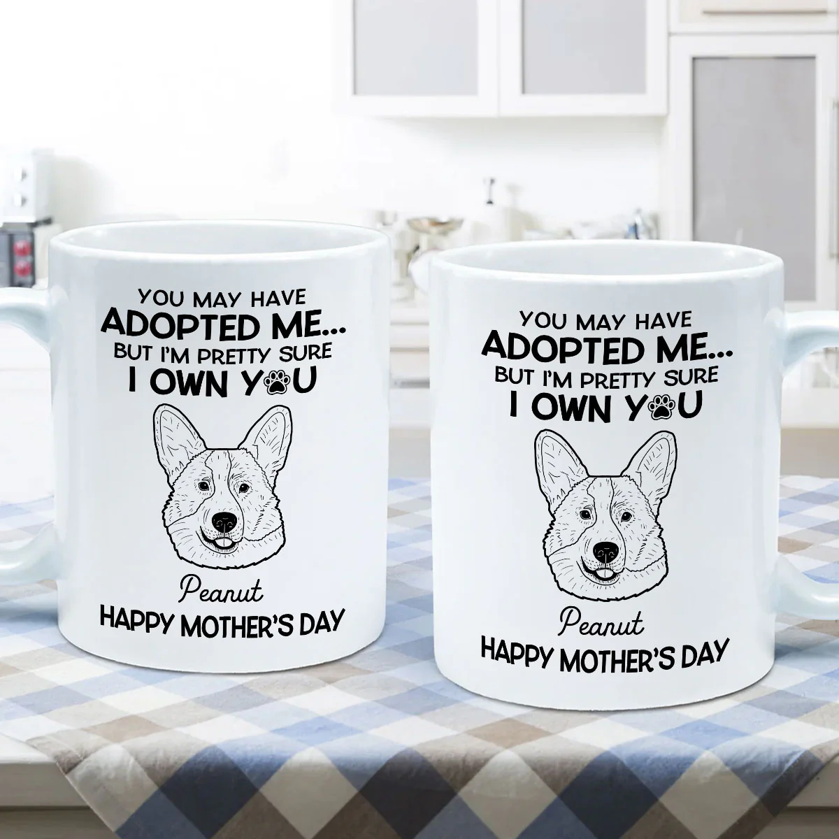You May Adopted Me I Own You Gift, Father‘s Day Gift For Dog Lovers Personalized Mug - Image 5