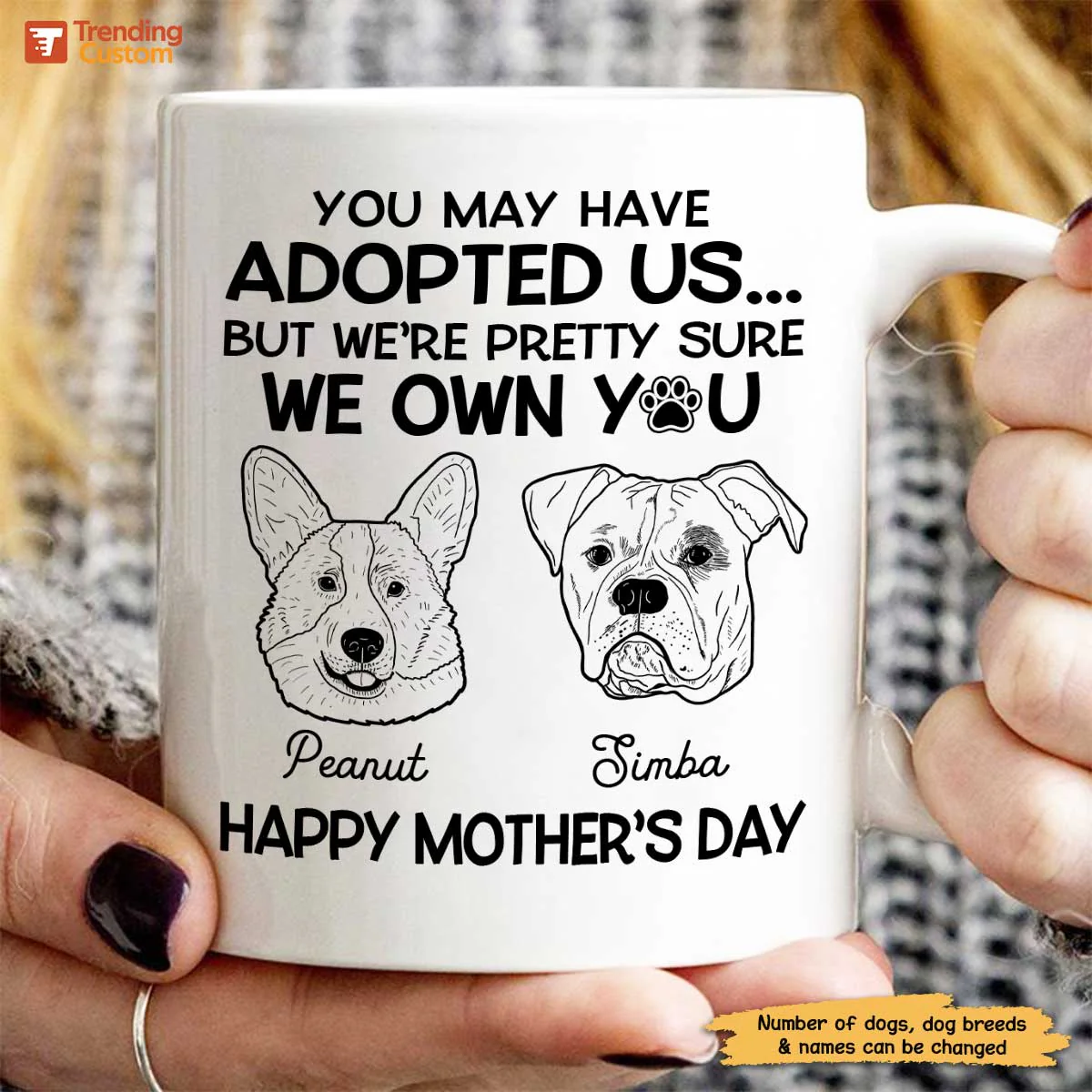 You May Adopted Me I Own You Gift, Father‘s Day Gift For Dog Lovers Personalized Mug - Image 6