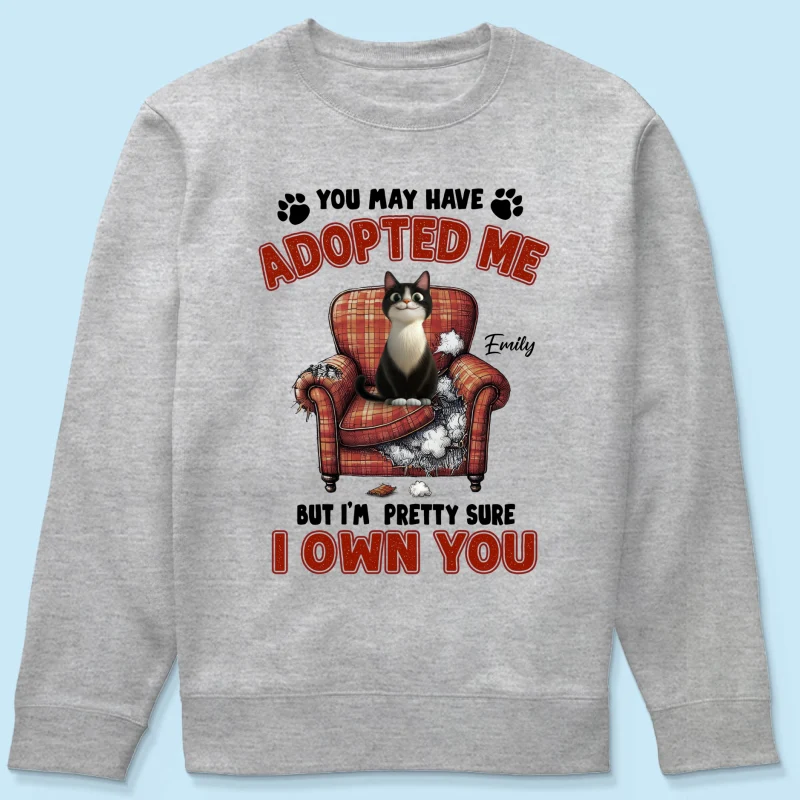 You May Have Adopted Me But I'm Pretty Sure I Own You, Funny Cartoon Cat Personalized Shirt, Gift for Cat Mom - Image 19