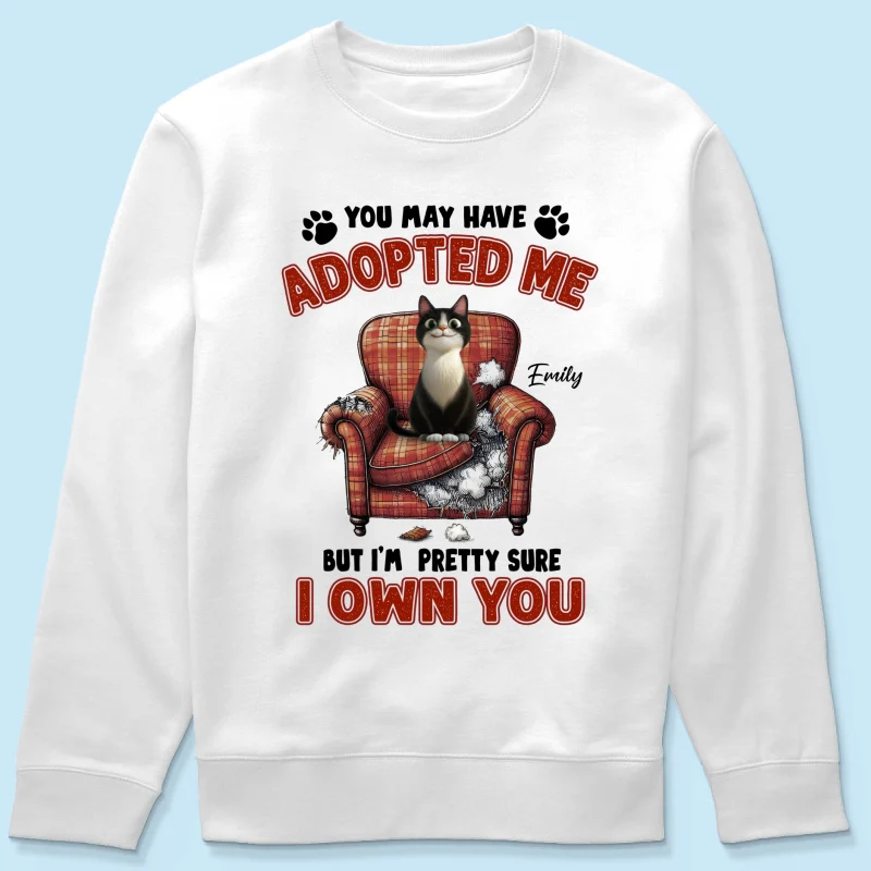You May Have Adopted Me But I'm Pretty Sure I Own You, Funny Cartoon Cat Personalized Shirt, Gift for Cat Mom - Image 20
