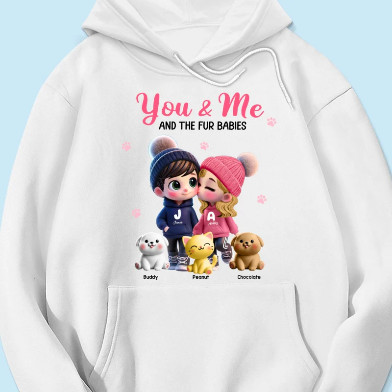 You Me And The Dog Cat Cute Cartoon Couple Walking Personalized Shirt, Just Because, Anniversary, Gift for her, gift for him - Image 18