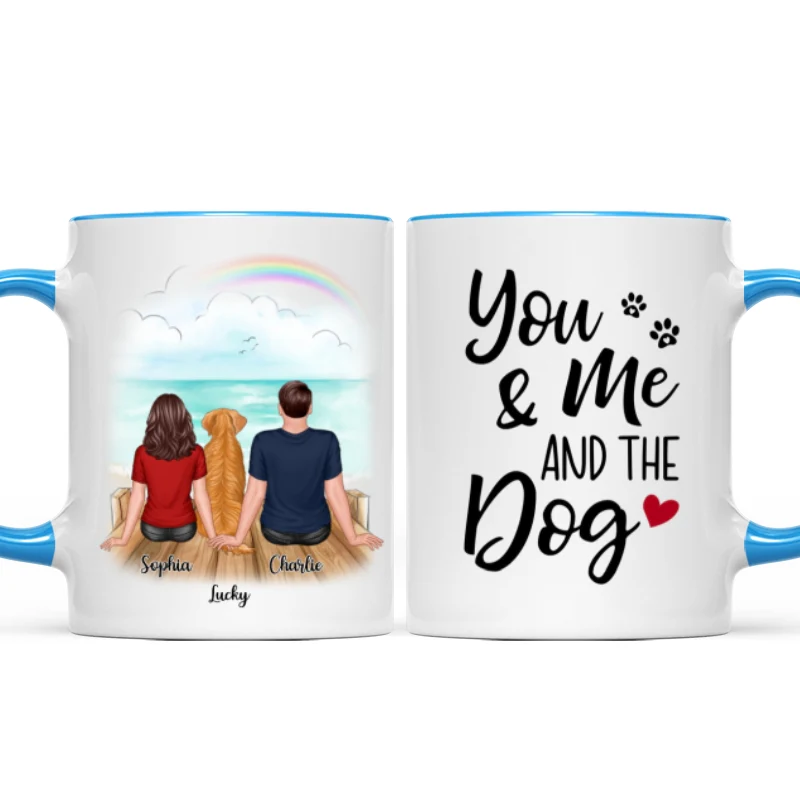 You & Me And The Dogs Back View Couple Personalized Mug - Image 9