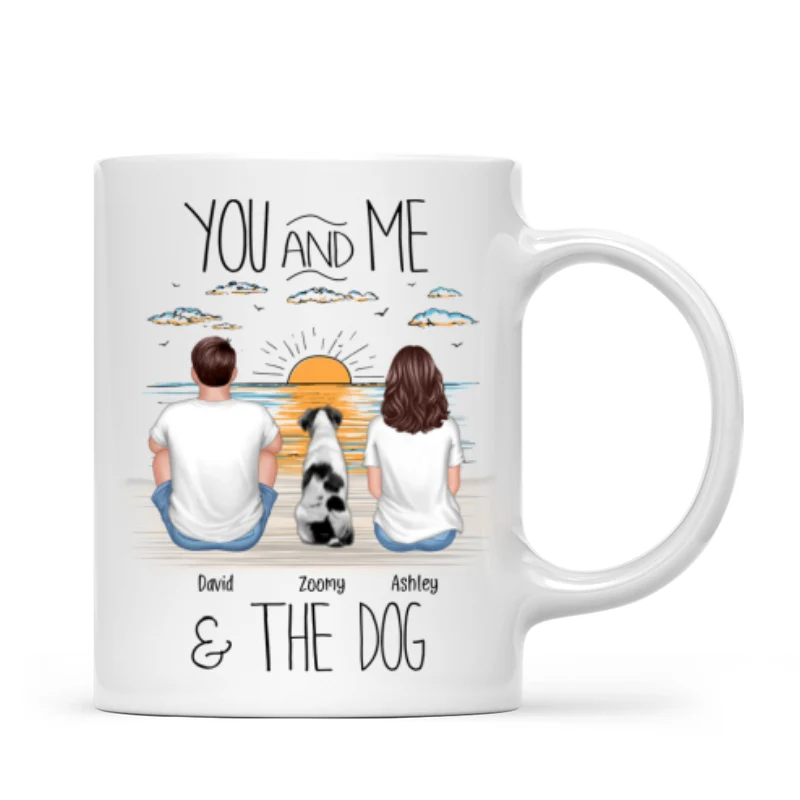 You And Me Beach Outline Personalized Mug, Gift For Him, For Her - Image 10