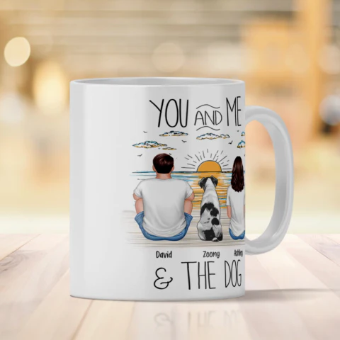 You And Me Beach Outline Personalized Mug, Gift For Him, For Her - Image 2