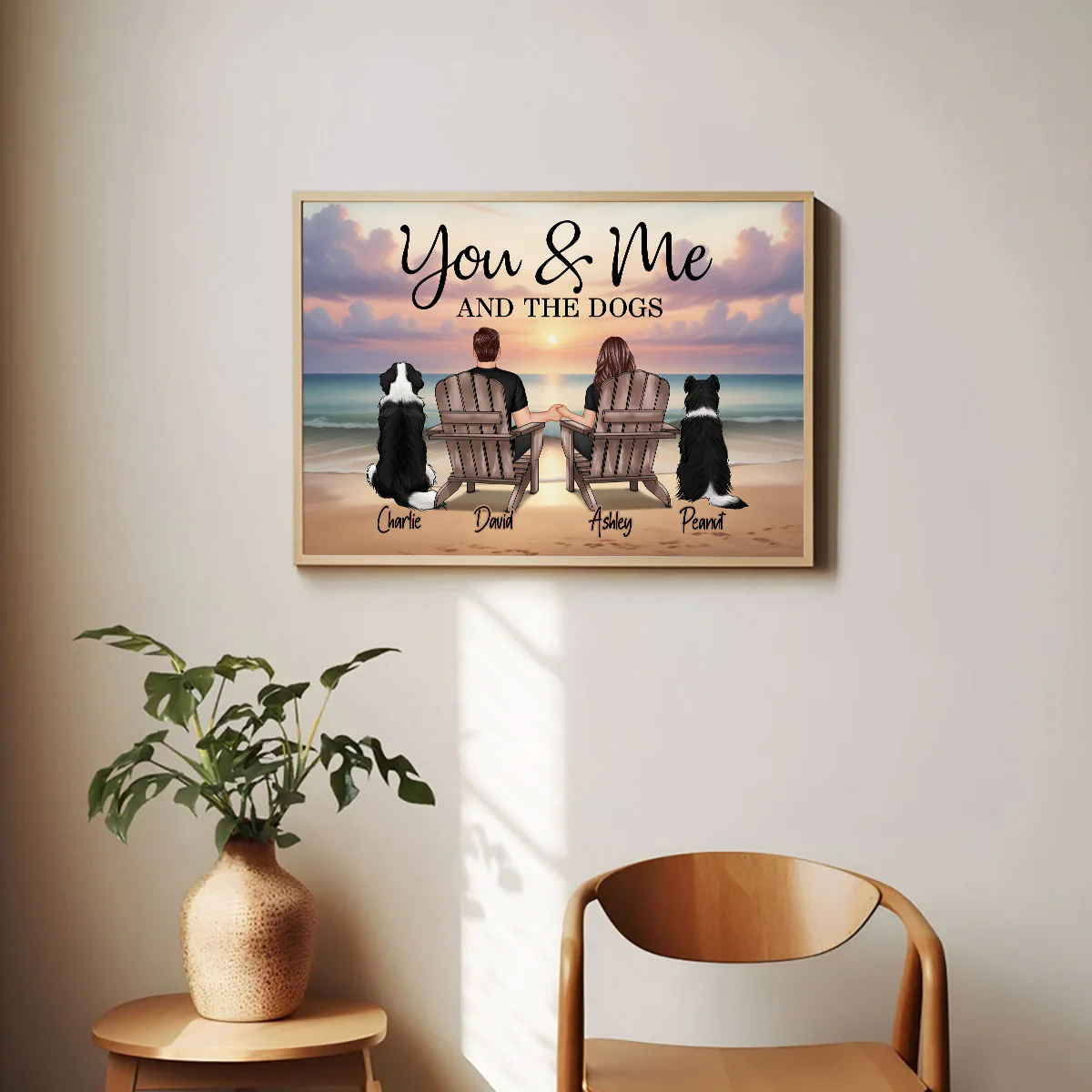 You Me And The Dogs Cats Beach Landscape - Personalized Poster - Gift for Him, Gift for Her - Image 5