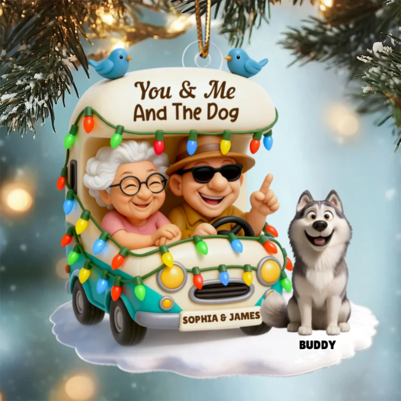 You & Me And The Dogs Let's Go Camping - Personalized Acrylic Ornament - Christmas Gift For Him, For Her, For Couple - Image 8